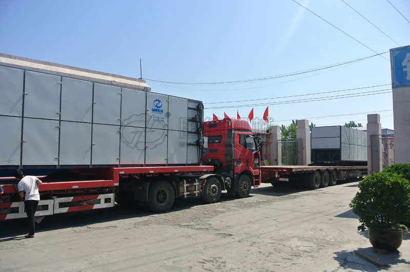 兩套網帶式黃蜀葵花烘干機整裝待發